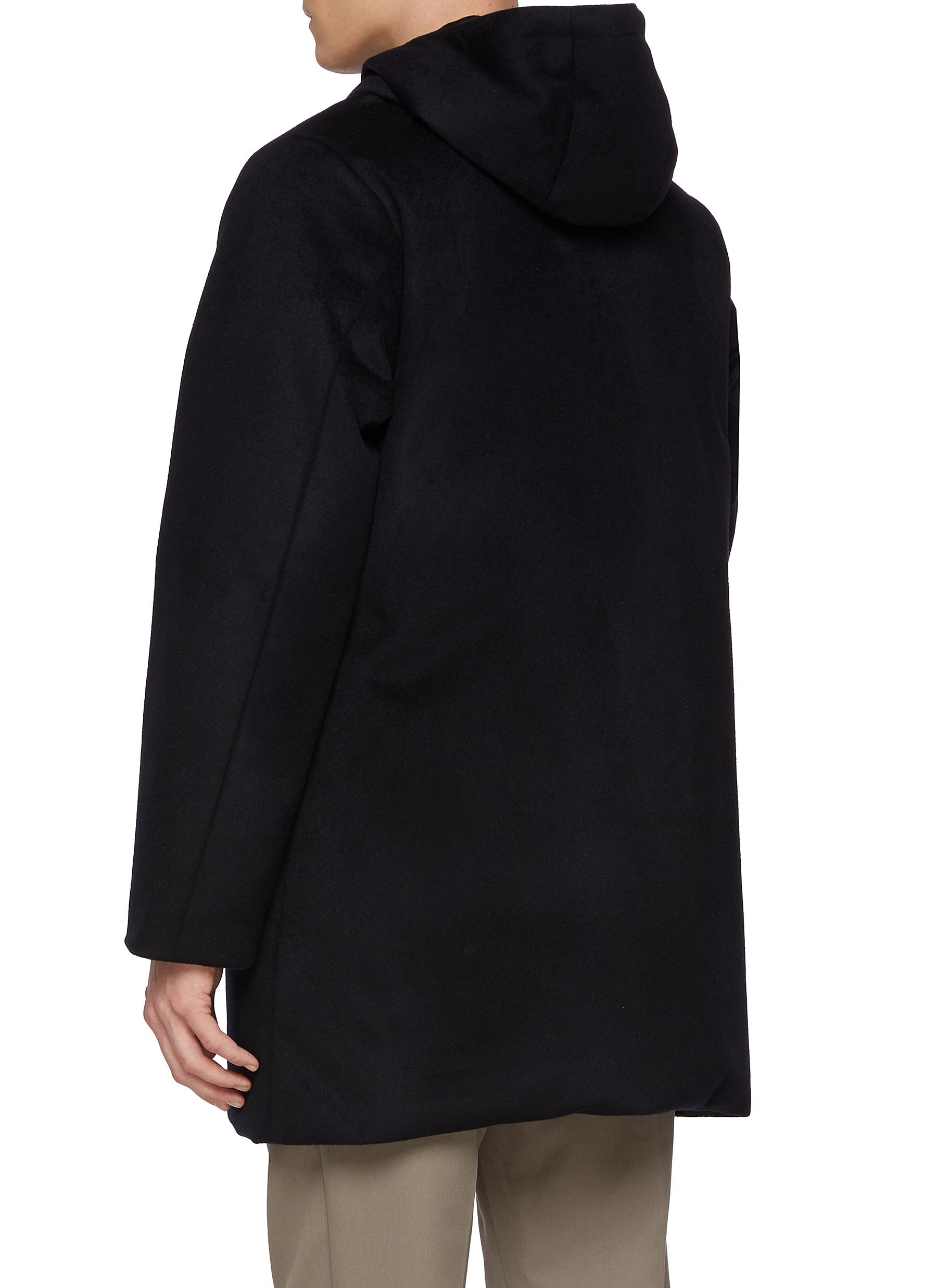 Zip up Hooded Wool Cashmere Jacket - Thumbnail 3