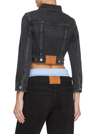 Back View - Click To Enlarge - ALEXANDERWANG - Shrunken Dark Wash Trucker Jacket