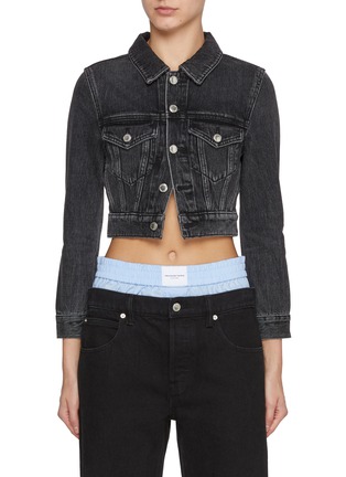 Main View - Click To Enlarge - ALEXANDERWANG - Shrunken Dark Wash Trucker Jacket