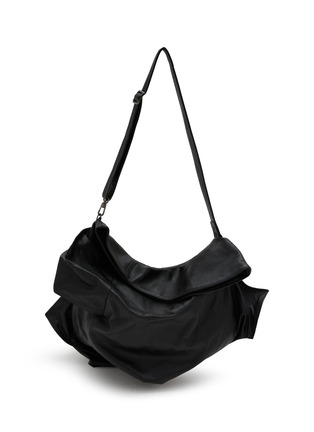 Main View - Click To Enlarge - DISCORD YOHJI YAMAMOTO - Cubic Drum Dyed Leather Shoulder Bag