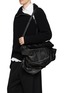 Figure View - Click To Enlarge - DISCORD YOHJI YAMAMOTO - Cubic Drum Dyed Leather Shoulder Bag