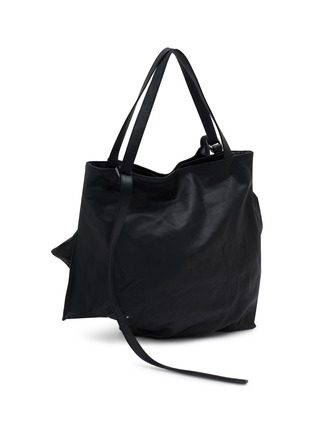 Detail View - Click To Enlarge - DISCORD YOHJI YAMAMOTO - Cubic Drum Dyed Leather Tote Bag