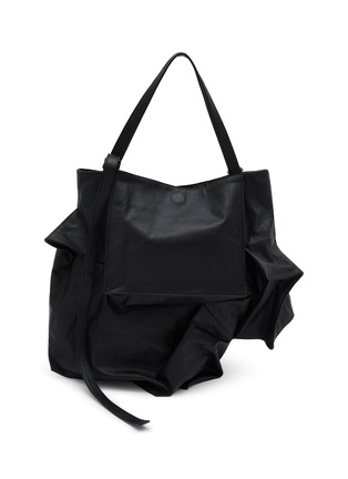 Main View - Click To Enlarge - DISCORD YOHJI YAMAMOTO - Cubic Drum Dyed Leather Tote Bag