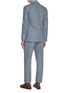 Back View - Click To Enlarge - BRUNELLO CUCINELLI - Pinstripe Single Breasted Silk Wool Suit