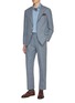 Figure View - Click To Enlarge - BRUNELLO CUCINELLI - Pinstripe Single Breasted Silk Wool Suit