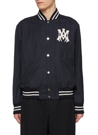 Main View - Click To Enlarge - AMIRI - MA Hollywood Pinstripe Virgin Wool Bomber Jacket