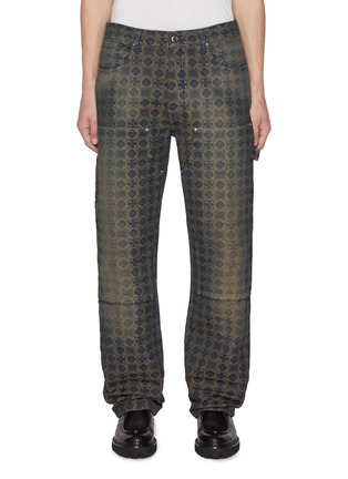 Main View - Click To Enlarge - AMIRI - Dark Wash Jacquard Carpenter Jeans