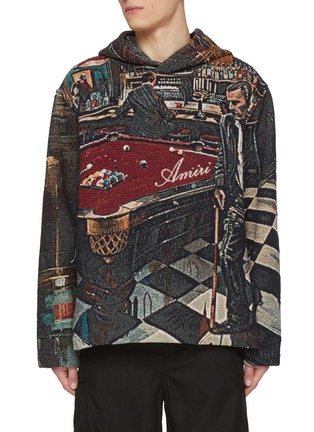 Main View - Click To Enlarge - AMIRI - Bar and Pool Tapestry Cotton Hoodie