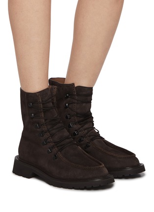 Figure View - Click To Enlarge - LEGRES - Model 14 Suede College Comabat Boots