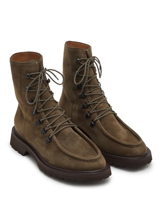 Detail View - Click To Enlarge - LEGRES - Model 14 Suede College Comabat Boots