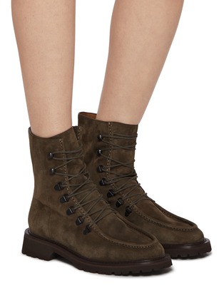 Figure View - Click To Enlarge - LEGRES - Model 14 Suede College Comabat Boots