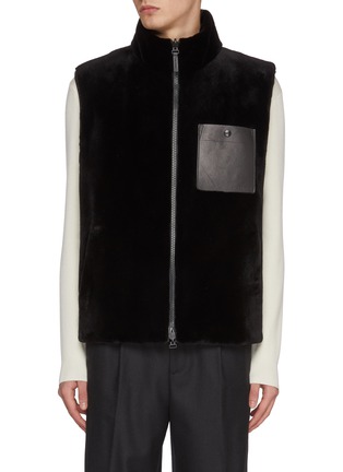 Main View - Click To Enlarge - YVES SALOMON - Reversible Stand Collar Gilet Vest