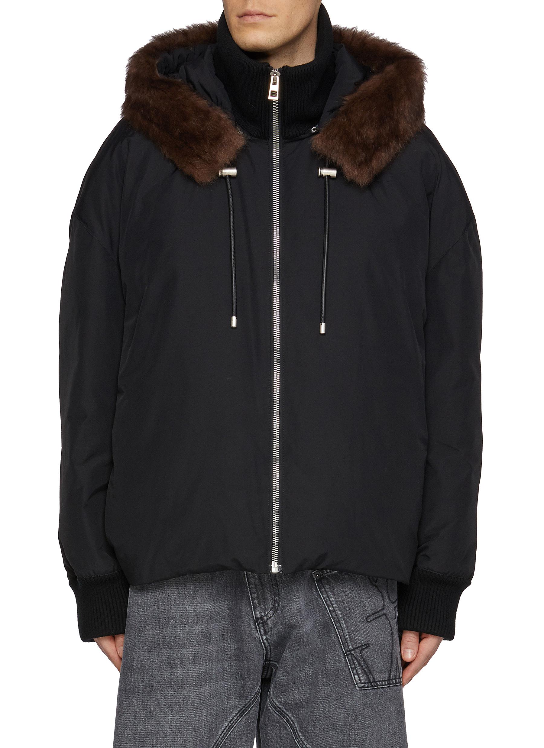 LOEWE | Shearling Collar Technical Cotton Puffer Jacket | Men 