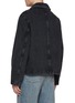 Back View - Click To Enlarge - LOEWE - Leather Patch Dark Wash Denim Workwear Jacket