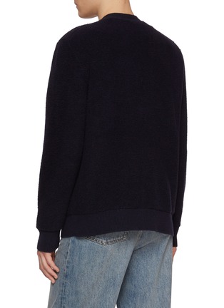 Back View - Click To Enlarge - LOEWE - Embroidered Contrast Anagram Wool Cardigan