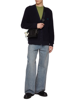 Figure View - Click To Enlarge - LOEWE - Embroidered Contrast Anagram Wool Cardigan