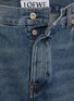  - LOEWE - Light Wash Leather Patch Cotton Jeans