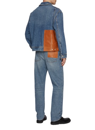 Figure View - Click To Enlarge - LOEWE - Light Wash Leather Patch Cotton Jeans