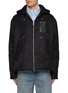 Main View - Click To Enlarge - LOEWE - Leather Anagram Patch Hooded Jacket