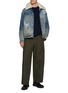 Figure View - Click To Enlarge - LOEWE - Detachable Shearling Collar Printed Denim Jacket