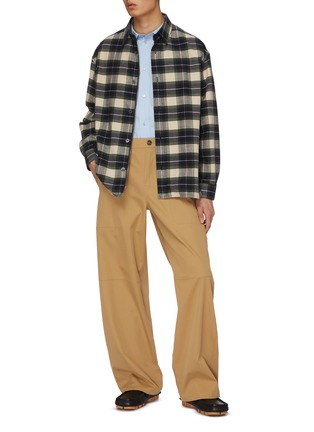 Figure View - Click To Enlarge - LOEWE - Chequered Cotton Flannel Shirt