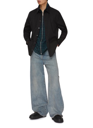 Figure View - Click To Enlarge - LOEWE - Compact Hybrid Layered Cotton Shirt