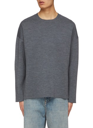 Main View - Click To Enlarge - LOEWE - Anagram Elbow Patch Wool Blend Sweater