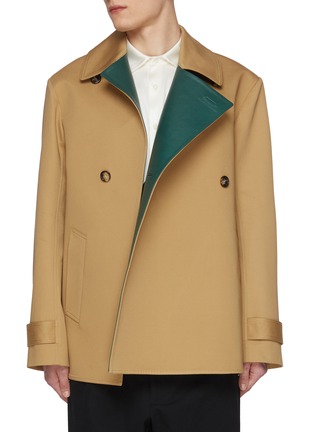 Main View - Click To Enlarge - LOEWE - Buttonless Leather Lining Cotton Jacket