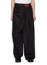 Main View - Click To Enlarge - LOEWE - Logo Patch Draped Front Cotton Silk Pants