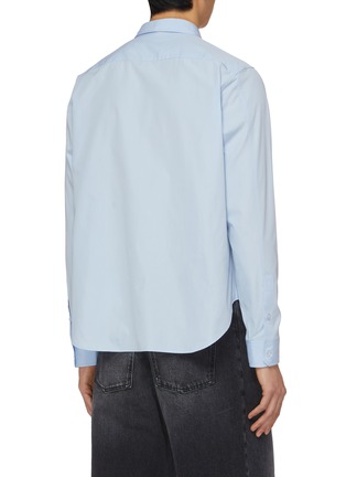 Back View - Click To Enlarge - LOEWE - Tonal Anagram Embroidered Pocket Cotton Shirt