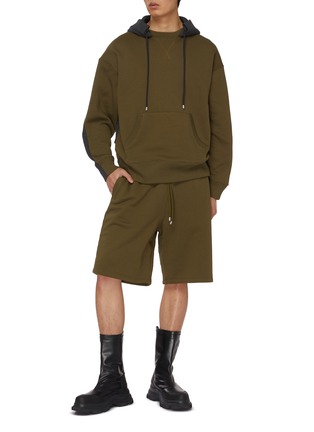 Figure View - Click To Enlarge - LOEWE - Shrunk Back Hybrid Cotton Sweatshorts