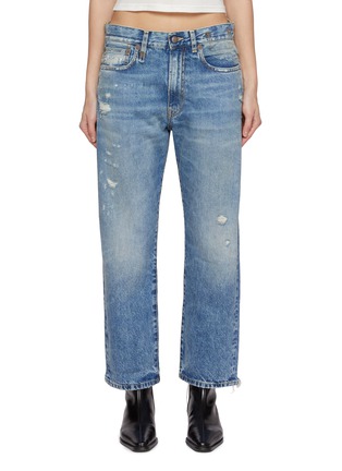 Main View - Click To Enlarge - R13 - Boyfriend Asymmetrical Half Raw Hem Jeans