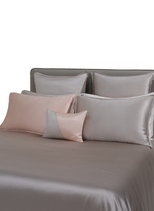 Main View - Click To Enlarge - SILKY MIRACLE - The One King Size Silk Bed Set — Galaxy Grey/Nude