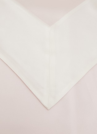 Detail View - Click To Enlarge - SILKY MIRACLE - Two-Tone King Size Silk Bed Set — Blossom Pink/Pearl White