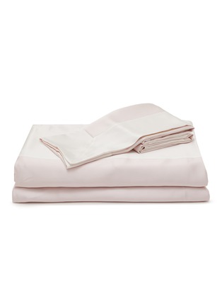 Main View - Click To Enlarge - SILKY MIRACLE - Two-Tone King Size Silk Bed Set — Blossom Pink/Pearl White
