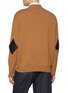 Back View - Click To Enlarge - BOTTEGA VENETA - Spade Intrecciato Elbow Patch Cashmere Blend Cardigan