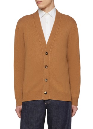 Main View - Click To Enlarge - BOTTEGA VENETA - Spade Intrecciato Elbow Patch Cashmere Blend Cardigan