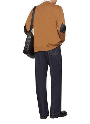 Figure View - Click To Enlarge - BOTTEGA VENETA - Spade Intrecciato Elbow Patch Cashmere Blend Cardigan