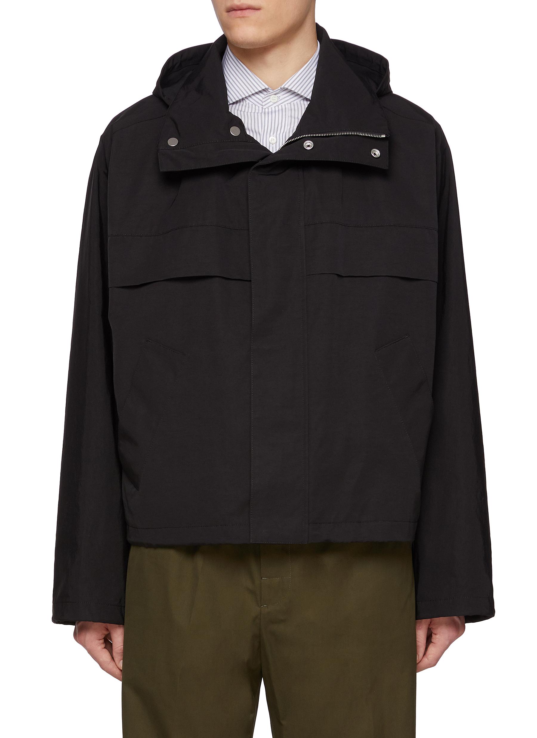 美品★ ESSENTIAL CURVE COLLAR JACKET BOTTEGA VENETA | Hidden Placket Stand Collar Hooded Jacket
