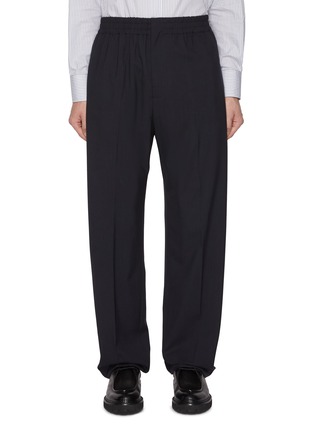 Main View - Click To Enlarge - BOTTEGA VENETA - Elasticated Front Pleat Straight Leg Wool Pants