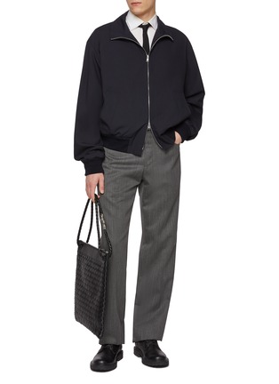 Figure View - Click To Enlarge - BOTTEGA VENETA - Stand Collar Zip Up Wool Blouson Jacket