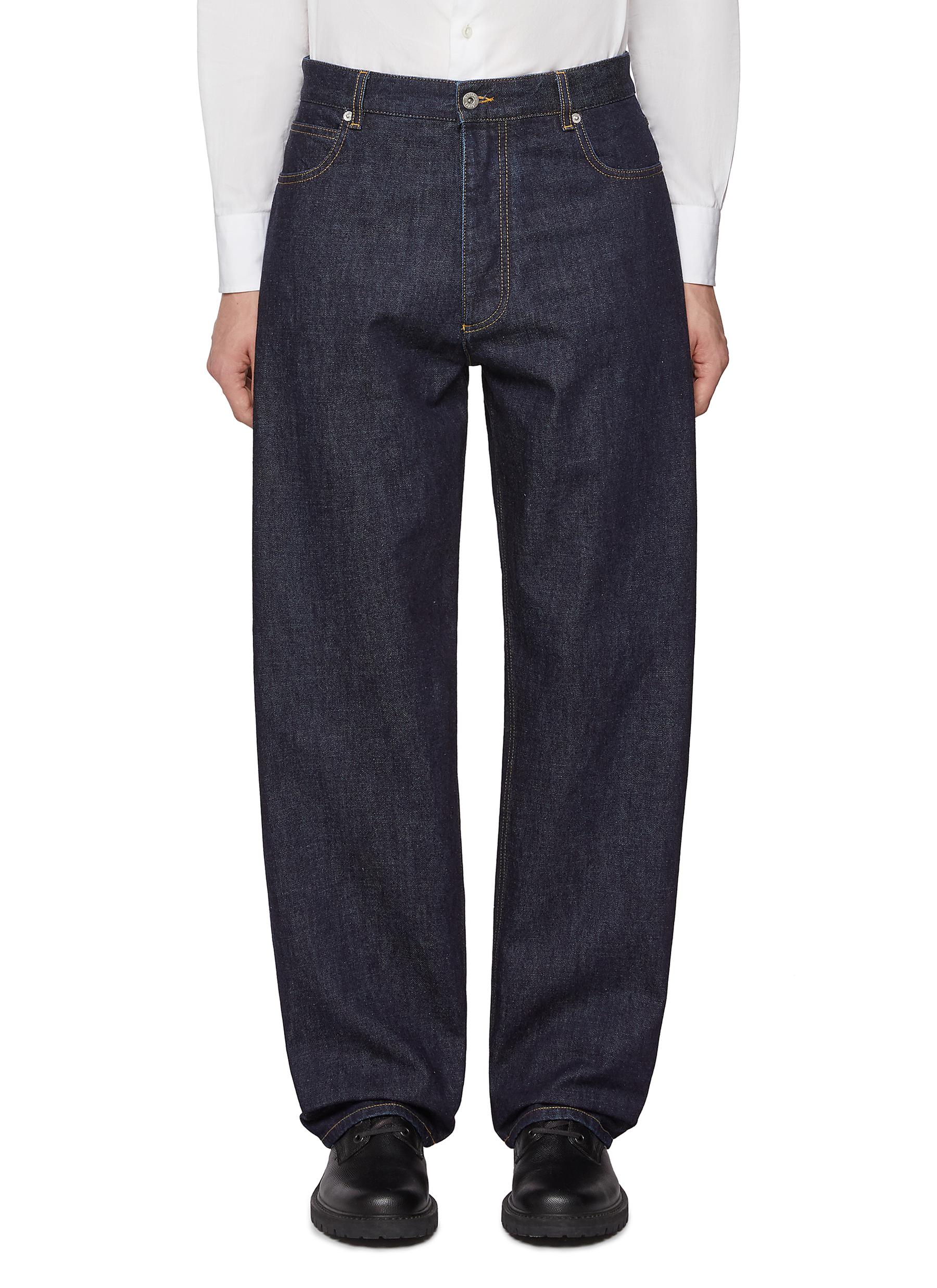 BOTTEGA VENETA | Dark Wash Intrecciato Patch Jeans | Men