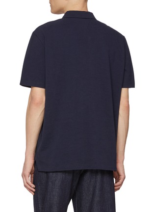 Back View - Click To Enlarge - BOTTEGA VENETA - Embroidered Logo Cotton Polo Shirt