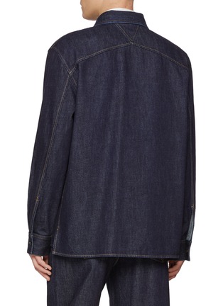 Back View - Click To Enlarge - BOTTEGA VENETA - Dark Wash Pocket Denim Shirt