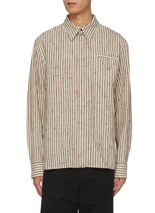 Main View - Click To Enlarge - BOTTEGA VENETA - Triangle Pocket Striped Shirt