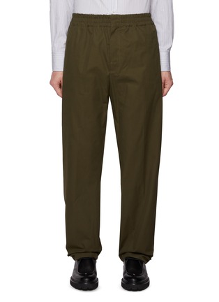 Main View - Click To Enlarge - BOTTEGA VENETA - Elasticated Front Pleat Cotton Straight Leg Pants