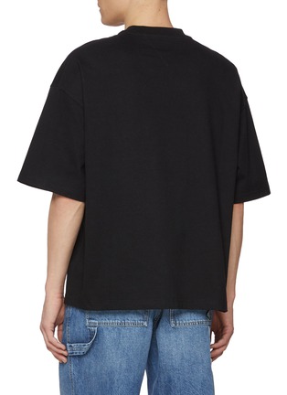 Back View - Click To Enlarge - BOTTEGA VENETA - Oversized Gingham Pocket Cotton T-Shirt