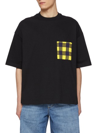 Main View - Click To Enlarge - BOTTEGA VENETA - Oversized Gingham Pocket Cotton T-Shirt