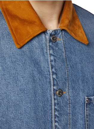  - BOTTEGA VENETA - Contrast Collar Multi Pocket Denim Jacket