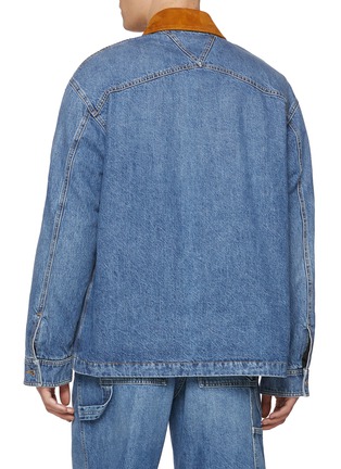 Back View - Click To Enlarge - BOTTEGA VENETA - Contrast Collar Multi Pocket Denim Jacket